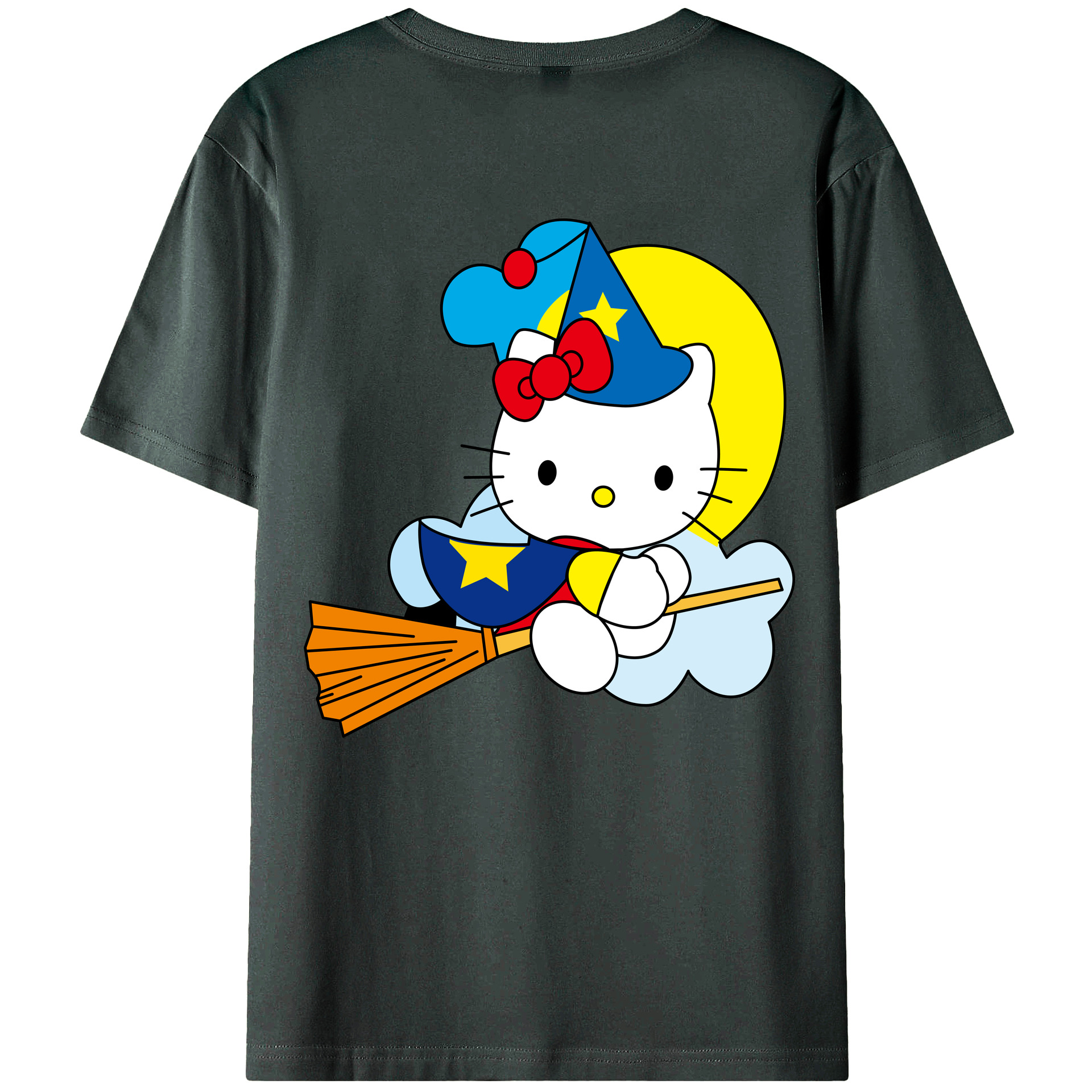 （画像用） Hello Kitty ハローキティ 綿100％ メンズ半袖Tシャツ（バックプリント） 通気性